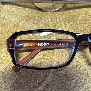 HOBO Dark Brown Rectangular Glasses - +2.00 - Ali Goricle #22020